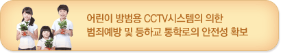 어린이 방범용 CCTV시스템의 의한 범죄예방 및 등하교 통학로의 안전성 확보